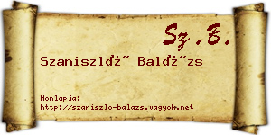 Szaniszló Balázs névjegykártya