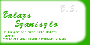 balazs szaniszlo business card